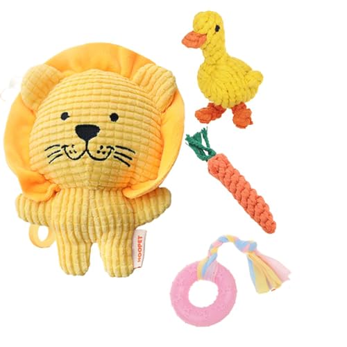 ペットおもちゃ 犬用おもちゃ 音出るおもちゃ 噛むおもちゃ 4点セット 動物形 ぬいぐるみ かわいい 遊ぶ ペット用 おもちゃ 運動不足解消 ストレス解消 耐久性 小/中/大型犬 4点セット