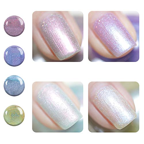 Ownest 6 Colors Pearl Nail Polish, Shell Nail Polish Lacquer Shiny Shimmer Manicure Varnish Salon Art Nail Lacquer Mermaid Pearl Shell Nail Polish Color-Set A