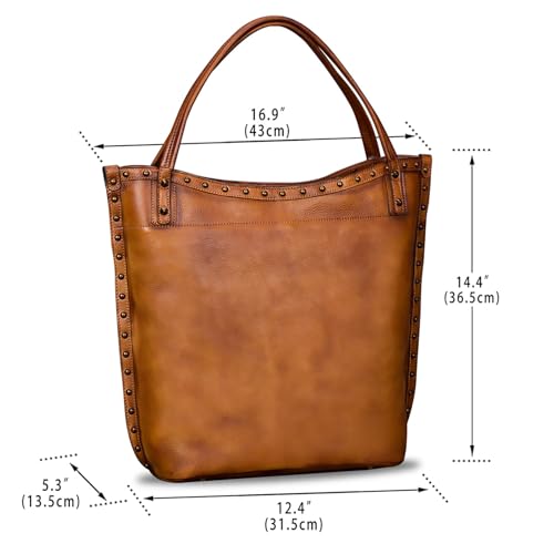 Bolso bandolera de cuero genuino para mujer color marrón miniatura 5