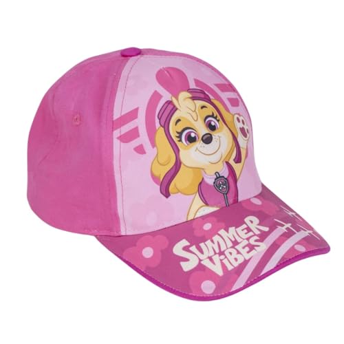 Gorra Infantil con Visera de La Patrulla Canina - Color Rosa - Medida de 53 cm - Elaborada con 65% Algodón y 35% Poliéster - Estampado de La Patrulla Canina - Producto Original Diseñado en España
