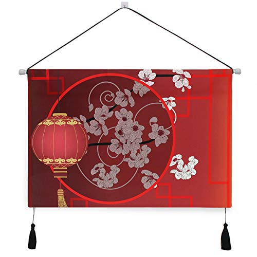 タペストリー 掛け軸 お正月 新春 梅 迎春 新年 和風 赤 掛け物 掛けじく 模様替え 飾り用 装飾用 飾り付けセット 壁画 装飾用品 キャンバス印刷 アートポスター インテリア 組立式 部屋飾り壁 壁飾り 多機能 個性 壁アート 装飾画 人気 おしゃれ