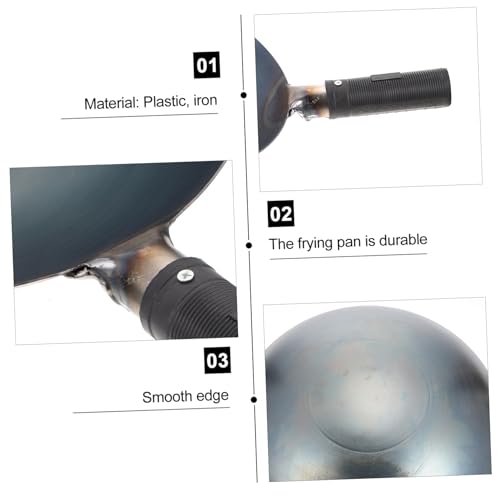 Wok de hierro con mango ergonómico negro miniatura 2