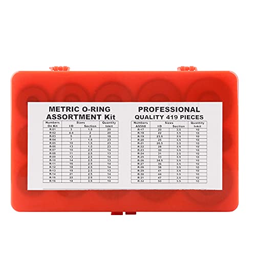 Universal 419 pcs Nitrile Rubber O Ring Assortment Kit, Metric Oring Kit - Size from diameter 3mm to diameter 50mm - Image 2