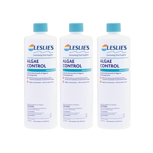 Leslie's Algae Control Preventer for Pools 1 Quart [3 Bottles] 14025