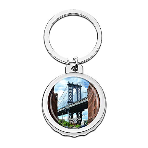 Hqiyaols Keychain Estados Unidos América Dumbo Brooklyn Gorra Abrebotellas Llavero Creativo Cristal...