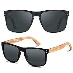 Matte Black & Oak Wood | Polarized Grey Lens