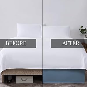 Southshore Fine Living, Inc. Queen Size Bed Skirt, 15-Inch Drop Pleated Bed Skirt for Queen Mattress, Dust Ruffle for Queen Size Bed, Coronet Blue Southshore Fine Living Inc Queen Size Bed Skirt 15 Inch Drop Pleated Bed Skirt for Queen Mattress Dust Ruffle for Queen Size Bed Coronet Blue