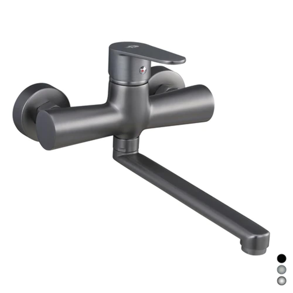 MISCELATORE MONOCOMANDO LAVELLO A MURO SERIE LIZZY Nero opaco