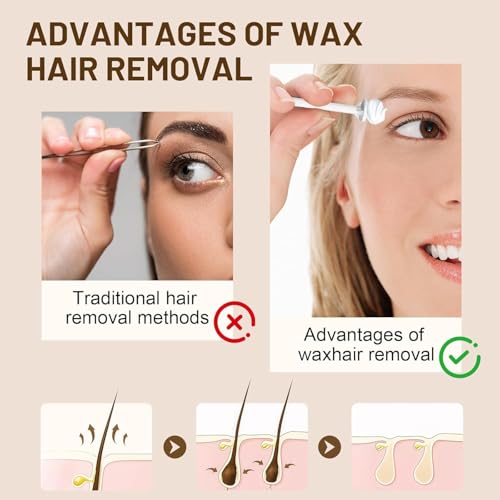 Image of FONESO Men Nose Ear Hair Removal Wax Kit, Professional Home Wax Warmer with Silicone Bowl, 100g Wax Beads and 10 Applicator Sticks, Fast Heat Nose Wax Kit for Men & Women