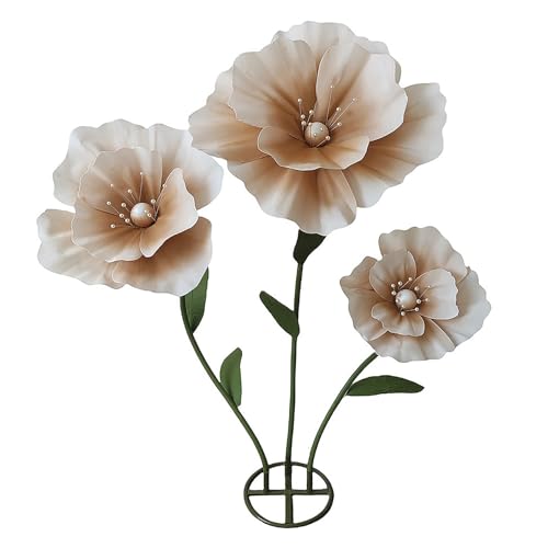 Sempoda Fiori Giganti per Decorazione, Fiori Giganti da 1,5 M con Steli e Supporti, Grande Fiore Artificiale per Fondale, Fiori Primaverili Artificiali per Sfondo di Feste di Matrimonio,