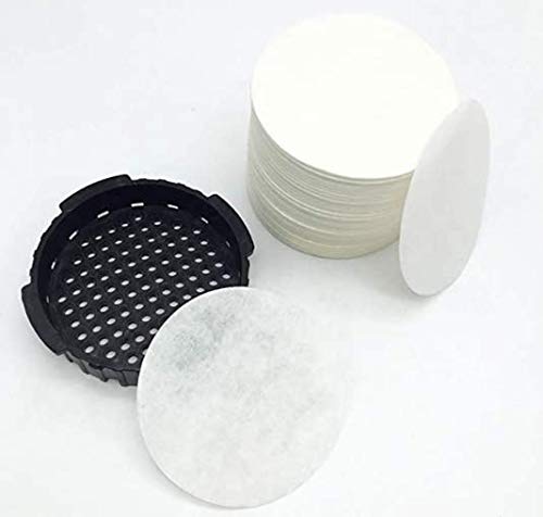 OLRWSLG 400 PCS Round Coffee Filter Paper Making Tea Qualitative Filter Paper Disposable Filter Paper Chemistry Filter Paper Science Non Bleached Filters Paper for Aeropress Moka Pot 60mm, White
