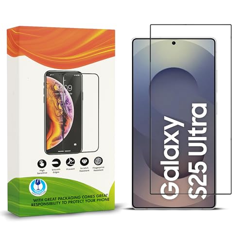 Screen Protector for Samsung Galaxy S25 Ultra, finger working, Tempered Glass, High Sensitive Touch, Scratch Resistant, Fingerprint Compatible with...