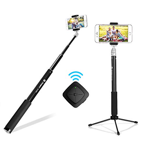 Fotopro Selfie Stick Stativ, Bluetooth Selfiestick Stativ 3 in 1 Mini Selfie Stange mit Fernauslöse, Handy Erweiterbarer Tragbar Monopod Handyhalter, 360u00b0 frei drehbarer Tripod für Smartphones