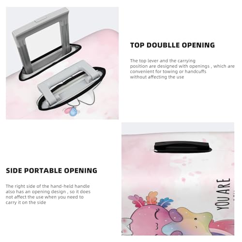 Kawaii Axolotl Star Hug Travel Luggage Covers - Elasticity Suitcase Covers Protector for Luggage 18-32 Inch4