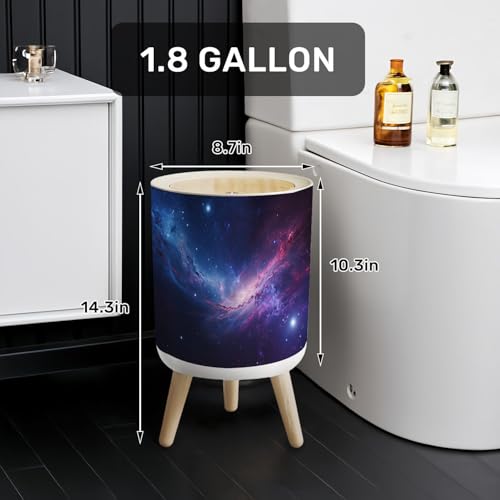 Caneca de basura con tapa y patas estilo galaxia 7L miniatura 2