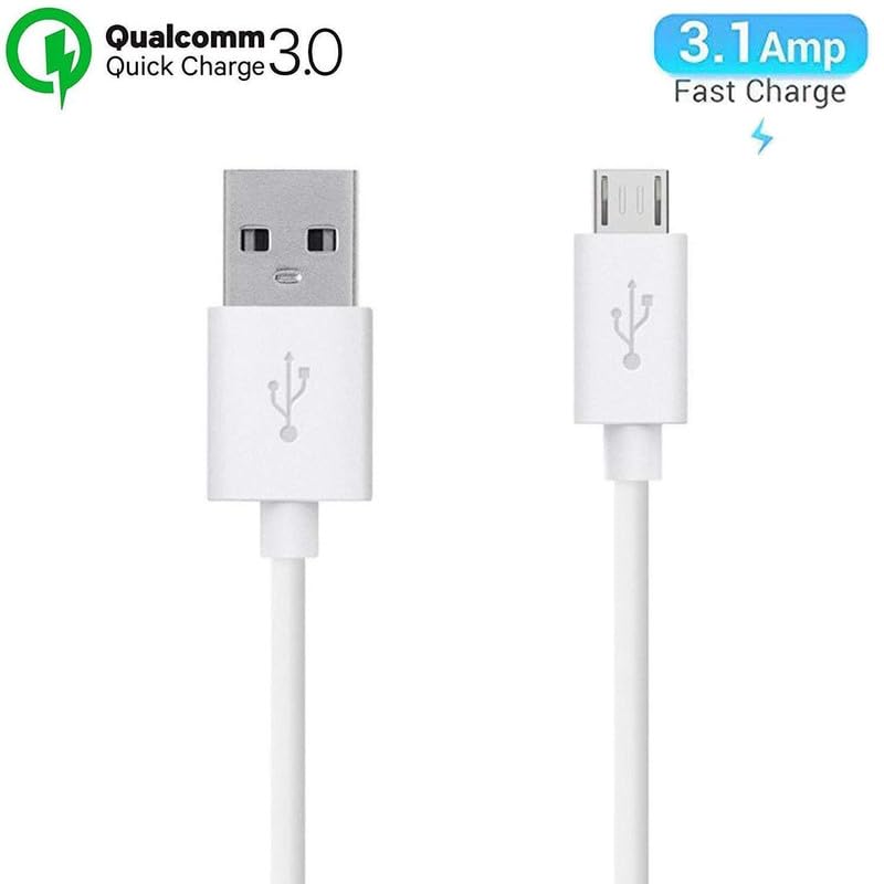 Image of Original Adaptive Fast Charger with USB-A to Micro USB Cable | 15W Wall Adapter for Galaxy J7, J2, On7, S7, S6, A5, A7, Note 4, Note 5, Tab A, Tab E, Grand Series - F,White