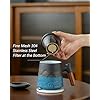 ZENS Tea Mug With Infuser And Lid 430ml Embossed Ceramic Tea Cup With Strainer For Hot Tea Diffusers, Wooden Handle Loose Tea Cup, Tea Accessories