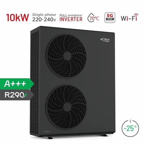 ALSAVO Monoblock Luft Wärmepumpe INVERBOOST HEAT R290 10 kW, Einphasig mit Doppellüfter, A+++ Energieeffizienz für Warmwasser und Heizung, BaFa Förderfähig-3
