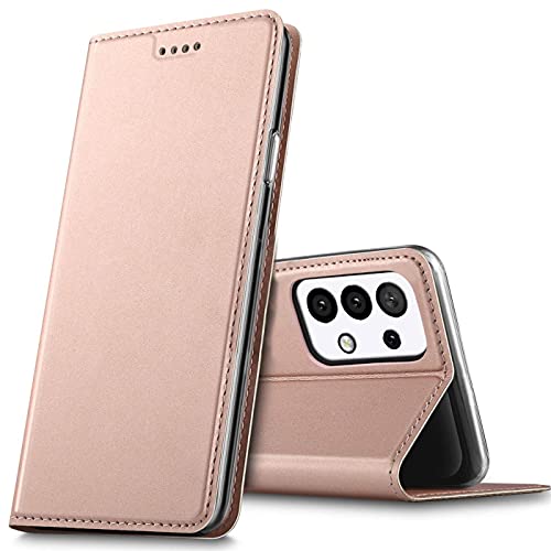 Étui Samsung A23 5G Verco avec protection écran rabat aimanté or rose