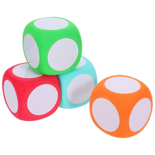 MAGICLULU Dés éducatifs en Mousse 6 cm 4 pièces Cubes légers avec Surface effaçable pour Enseignants et activités en Salle de Classe