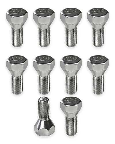10 Pack 11062A Trailer Lug Bolts 1/2-20 x 1-5/8 Solid Zinc-Plated Steel Fits 5-Lug Hubs for Boat & Utility Trailers