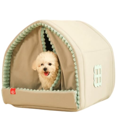 Damika ドッグベッドドーム ペットベッタイプ ペットハウス 犬猫用屋内冬用 ふわふわ洗えるクッション付き 猫ハウス犬ハウス (L: 56*51*51 30猫以下のペットに