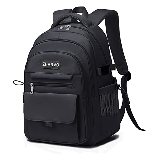 LFKJUMY Schulrucksack, Jungen, Mädchen,Teenager Rucksäcke mit Laptop Speicherpartitionsschicht, Geeignet für Einen Grosse Kapazität -Rucksack für Freizeit, Arbeit und Reisen.(Schwarz) Cover