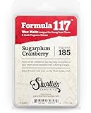 Shortie's Candle Company Sugarplum Cranberry Wax Melts - Formula 117-1 Highly Scented 3 Oz. Bar - Made with Natural Oils - Christmas & Holiday Air Freshener Cubes Collection
