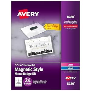 Avery 8780 Magnetische Namensschilder, 24 Stück