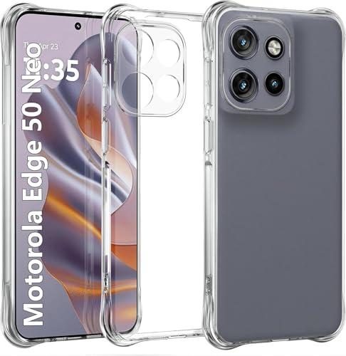Image of REALCASE Silicone Moto Edge 50 Neo 5G Back Cover Case, Scratch Resistant Protective Crystal Clear Transparent Shock Proof Bumper Back Cover Case for Moto Edge 50 Neo 5G