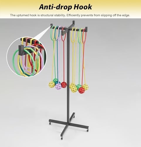 Hula Hoops Organizer Stand - Floor Storage Rack for Jump Ropes & Hula Hoops, Space-Saving Trolley Holder for Kids & Adults, Durable & Portable Exercise Equipment Storage