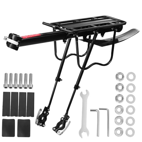 BESPORTBLE 1 Set Bike Cargo Rack Quick Release Rear Luggage Carrier with Reflective Safety Guard for Enhanced Visibility and Flexible Mounting Various Bike Frames