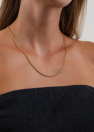 Purelei Essence Kette – Halskette aus hochwertigem Edelstahl, wasserfest & verstellbar – 45 cm + 4 cm Verlängerung – Erhältlich in 14K vergoldet, 18K rosévergoldet oder silberfarben (Gold)