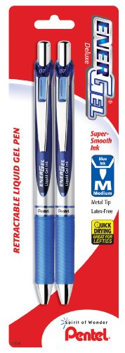 Bolígrafo Pentel Energel Retráctil Tinta Azul 0.7 mm Pack 2