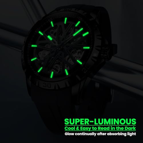 Image of WeCool Fairwhale Automatic Mechanical Watch for Men Luxury Skeleton Analog Men's Watch 50M Waterproof Luminous Unique Cool Wrist Watchs | Best Gift for Males