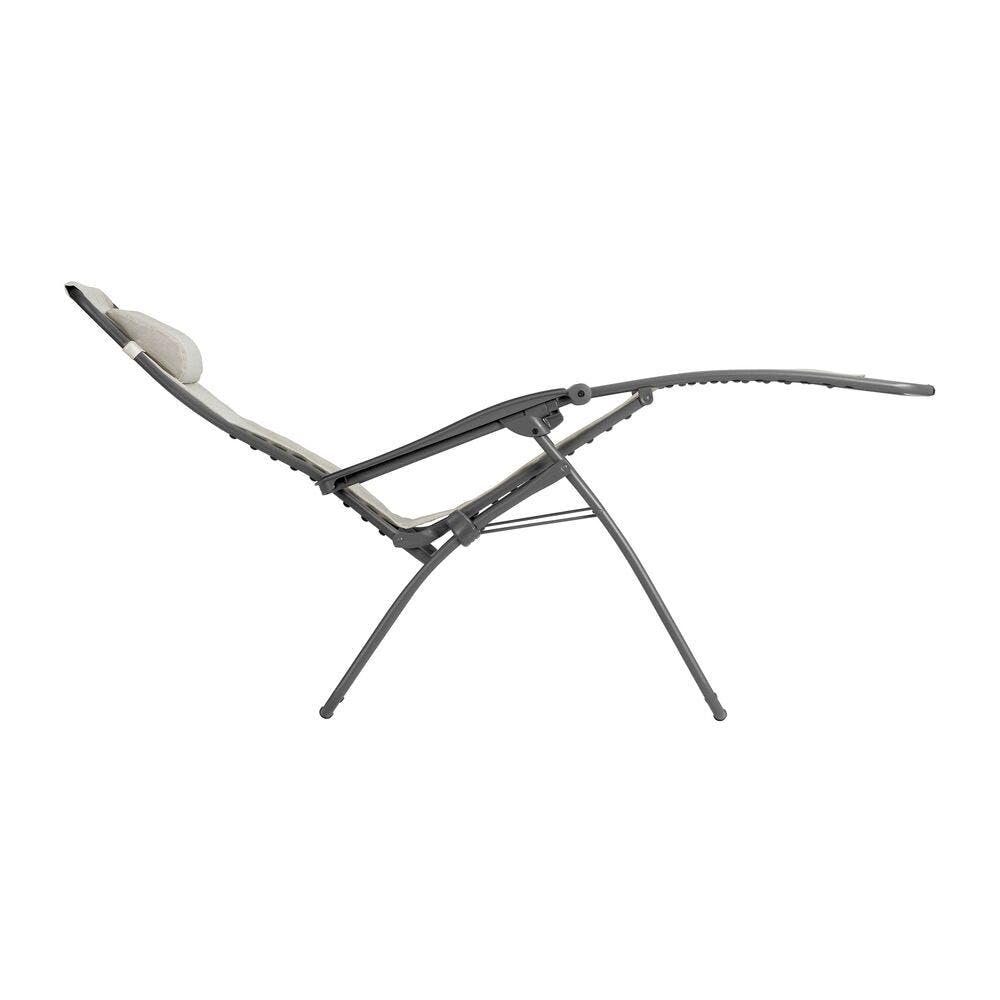 Lafuma Mobilier RSXA Clip - Sillón Relax Cero Gravedad - Silla Larga Plegable Terraza y Jardín - Lona Batyline® Resistente - Transat multiposición, Todo Confort, Fabricado en Francia - Beige Centeno