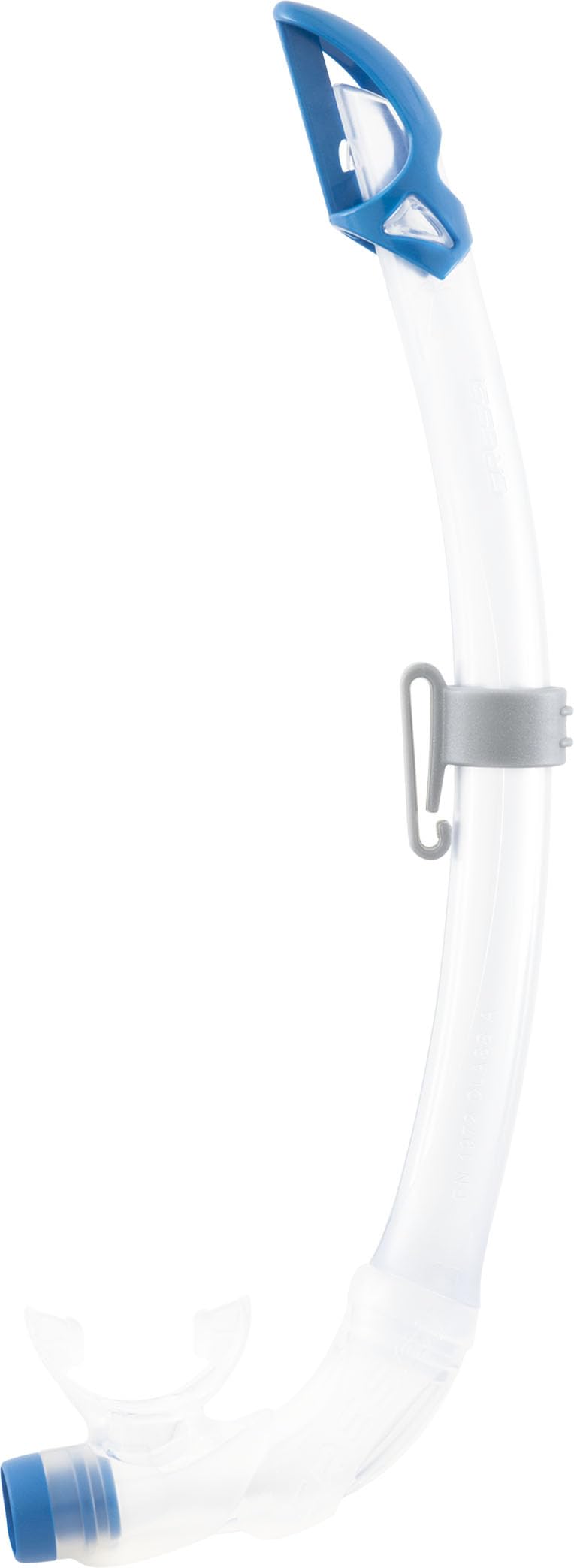 Cressi Mexico Pro Snorkel Transparent/Light Blue - Snorkel Tube equipped with Splash Guard and Elliptical Silicone Exhalation Valve, ideal for Freediving and Snorkeling, One Size Unisex
