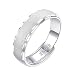 Fate Love Sterling Silver Ring Dome Plain Tarnish Resistant Comfort Fit Wedding Band 6mm Adjustable