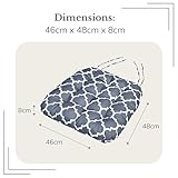 Waterproof Chair Cushion With Ties - 46x48x8cm - Indoors/Outdoors Seat Pads Cushion Pad - Water Resistant Material, Foam - For Garden Kitchen Dining Living Room Patio Coffee Shop - Marocco Graphite - Image 4