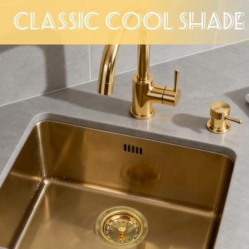 10 piezas Colador de fregadero de cocina 3-1/2 pulg acero inoxidable dorado miniatura 5