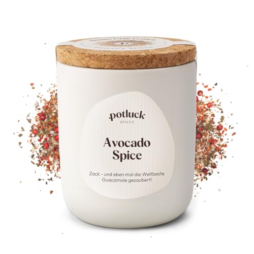 Potluck | Avocado Spice | Gewürzsalz im Keramiktopf | 80g | Vegan, glutenfrei und mit natürlichen Inhaltsstoffen