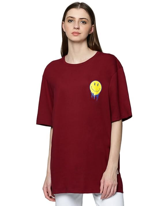 Image of JUNEBERRY Women's Graphic Printed Oversized Fit T-Shirt