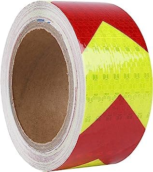 FALONG Reflective Tape Waterproof High Visibility Red & Yellow, Industrial Marking Tape Heavy Duty Hazard Caution Warning Safety Adhesive Tape Outdoor Trucks Trailer Vehicle5CM*10M (B0C96N4JW8) Amazon Price History, Amazon Price Tracker