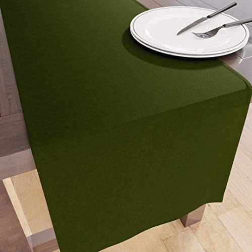 Encasa 100% Cotton Table Runner For 4 seater With Cobalt Solid Color & Size Large 32x150 cm For Dinning Table Fall Decoration, Halloween & Christmas Festivals - Machine Washable