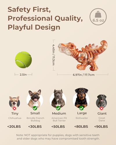 DinoBone 2-Pack Tough Dog Chew Toys for Aggressive Chewers, Rock-Hard Nylon - image 8