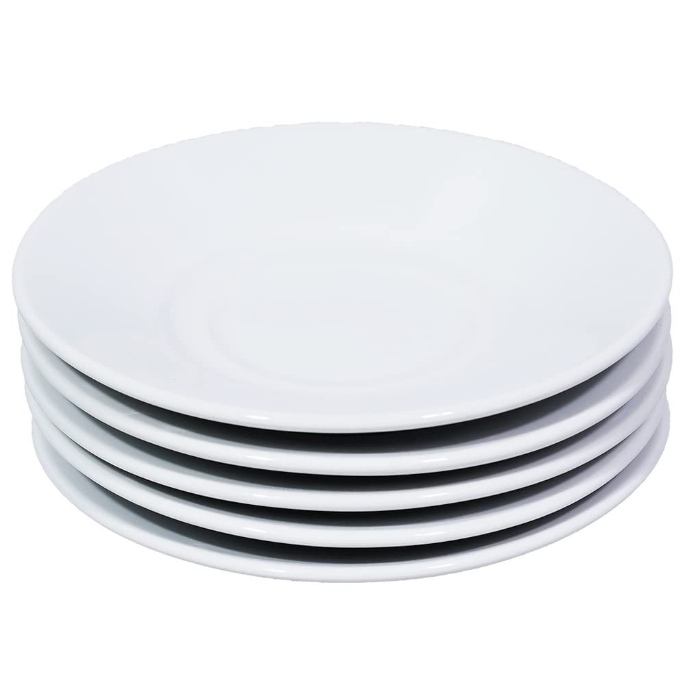 aro Lot de 6 assiettes pour tasses à café, en porcelaine, Ø 12,6 cm, 150 ml, soucoupes empilables, passent au lave-vaisselle et au micro-ondes