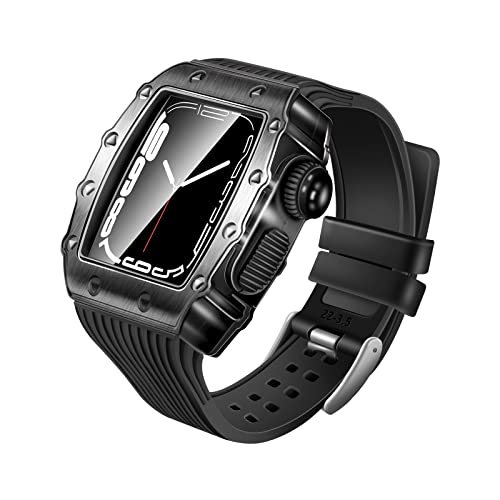 Kit modification Apple Watch pour le sport et le quotidien avec bracelet silicone Svart