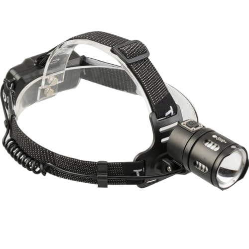 Proyector frontal de aluminio negro contra la oscuridad en montaña con 3 modos de brillo