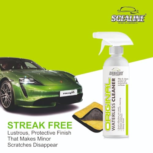 Image of Clean & Shine Waterless Car and Bike Wash Spray 500ml | All-in-One Exterior Cleaner for Paint, Glass, Plastic, Chrome & Wheels | Multipurpose Polish, Streak-Free Shine With Microfiber Cloth