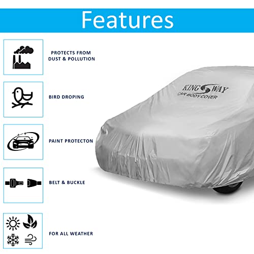 Image of KINGSWAY Camry Car Body Cover Dustproof for (Year 2025 Onwards) All Model, Compatible with Toyota Camry Car Cover, Comes with Bird Droppings, Scratch, UV and Paint Protection, Silver Matty
